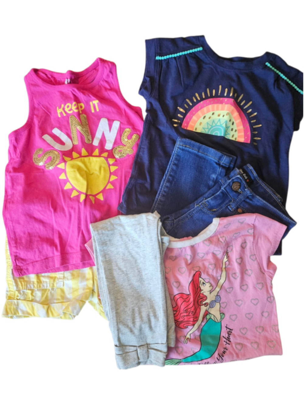 Girls Summer Little Mermaid Gingham School Jumping Beans Clothes lot Size 5
